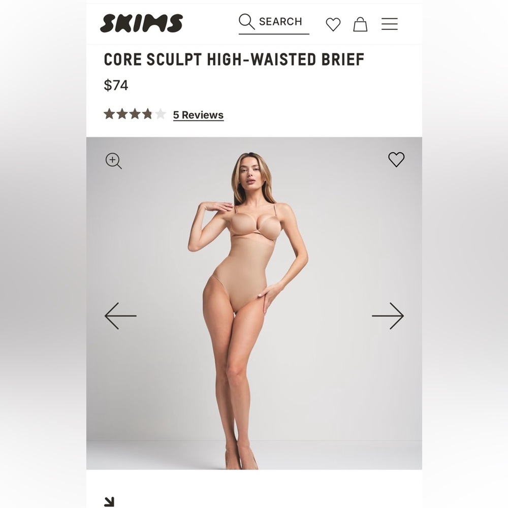 BNWOT SKIMS core sculpt brief